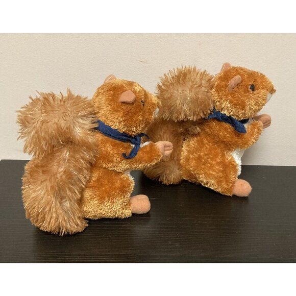 Chelsea Teddy Bear Co. Realistic Brown Squirrels Plush Wearing U Of I Kerchiefs - Picture 4 of 9